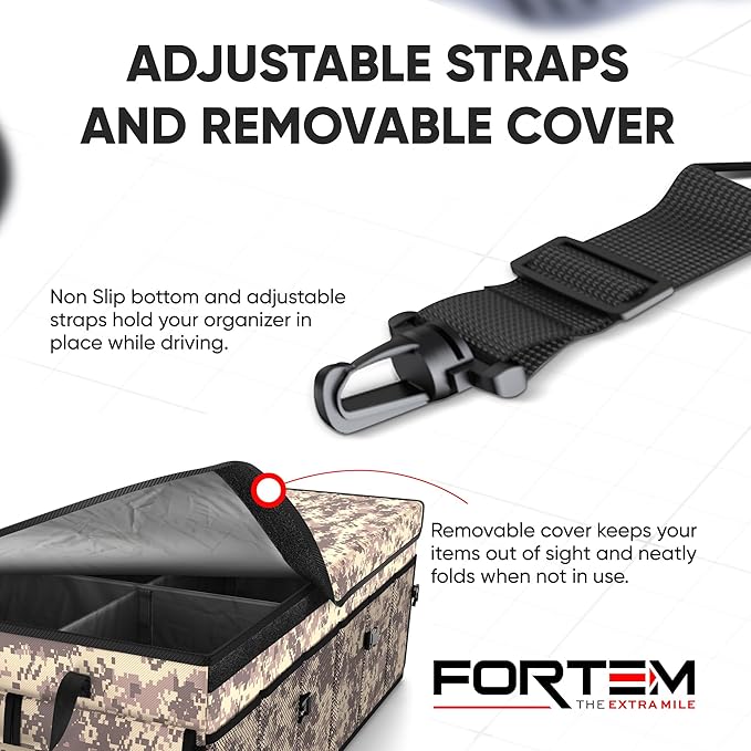 FORTEM Trunk Organizer For SUV Car Trunk Organizer, Foldable Storage, Car Accessories for Women Men, Collapsible Bag, Perfect C
