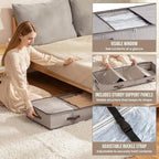 TAILI Under Bed Vacuum Storage Bags for Comforters and Blankets, Save 80% Space, Large Capacity Foldable Cationic Storage Box