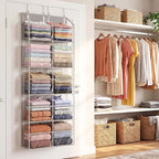 Over the Door Organizer 5 Tiers,Extra Large Behind Door Storage of 10 Compartments,50 lbs Weight Capacity Over the Door Stora