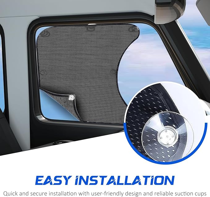 Pacify 2 Pcs Semi Truck Window Shades with Suction Cups Side Window Sun Shades UV Protection Semi-Truck Interior Accessories Curtains for Freightliner Cascadia 23.6x21.6inch