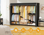 ULIFHOME E14C Pro Heavy Duty Closet Organizer System，Freestanding Clothing Racks for Hanging Clothes，Adjustable Garment Rack 