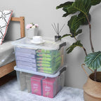 Citylife 6 Packs 44.4 QT Plastic Storage Bins with Lids Large Stackable Storage Containers for Organizing Clear Storage Box f