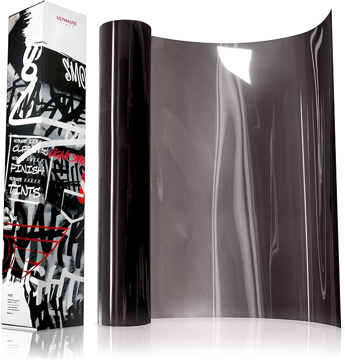 VViViD+ Ultimate Headlight Taillight Tint Vinyl Wrap (16" x 30ft, Light Smoke)
