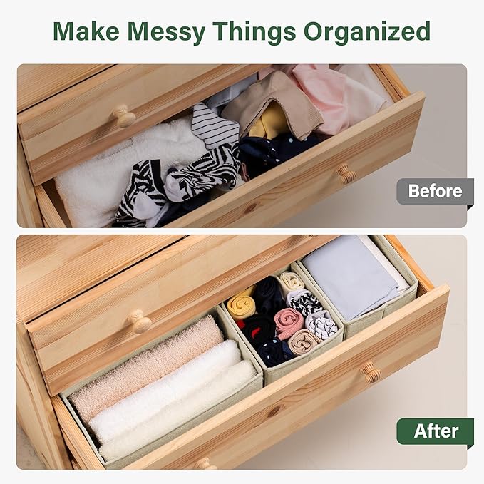 Kootek 16 Pack Drawer Organizer Clothes, Dresser Drawer Organizers for Clothing Fabric Foldable Closet Organizers and Storage
