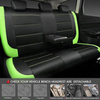 CAR PASS Luminous Green Leather seat Covers Universal Sport car seat Cover, 5mm Composite Sponge Inside, Airbag Compatible fi