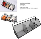 Metal Wire Basket, 3 Grids Wall Hanging Baskets, Wall Mount Slanted Opening Storage Organizer for Kitchen Bathroom Laundry Ro