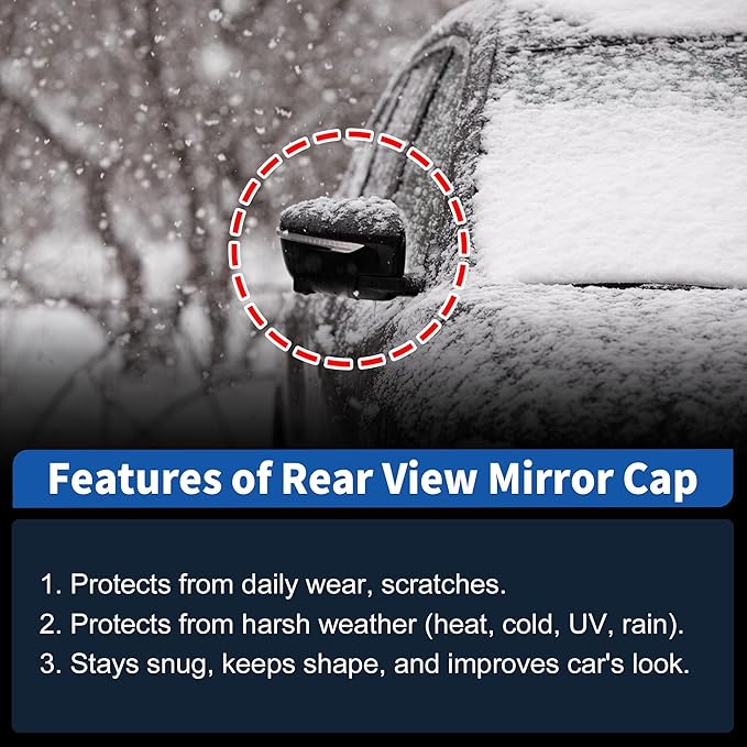 Motoforti Right Side Wing Mirror Cover for Toyota RAV4 2019-2025, Car Rear View Mirror Cover Cap No.87915-42160, Car Exterior Door Side Rearview Mirror Cap Mirror Housing, Glossy Black