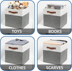 Temary Storage Cubes 12x12 Fabric Cube Storage Bins Foldable Storage Baskets with Handles, Decorative Storage Boxes for Organ