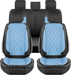LINGVIDO Car Seat Covers Full Set (5 Seats) - Premium Perforated Nappa Leather, Waterproof Shield, Omni-Adapt Fit SUVs Sedans