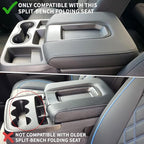 Center Console Organizer Compatible with 2019-2025 2026 Chevy Silverado/GMC Sierra 1500 & 2020-2026 Silverado/Sierra 2500HD 3500HD, Armrest Box Storage Tray (Split-Bench Folding Seat ONLY)