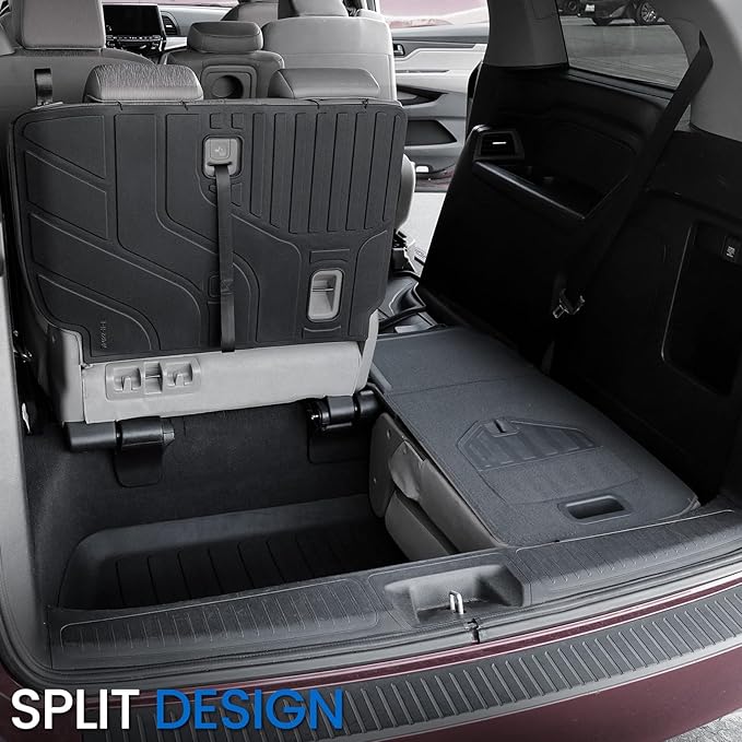 Cargo Lower Mat Backrest Mats for 2018-2026 Honda Odyssey, All Weather TPE Trunk Cargo Liner Mat Accessories(Backrest Mat for 3rd-Row & Lower Mat for Well Area)