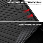 LASFIT Cargo Mat & Backrest Mats for Nissan Pathfinder 2013-2020 / Infiniti QX60 2014-2021 / JX35 2013, All Weather TPE Custom Fit Easy Clean Durable No-Curling Trunk Mat for Pathfinder & QX60 & JX35