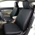 FH Group Car Seat Cover Black Full Set Deluxe Leatherette Protector Interior Accessories Universal Fit Full Set - Airbag Comp