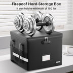 ENGPOW 5200°F Fireproof Document Box with Lock, Heat Insulated Collapsible File Storage Organizer with Handle, Portable Home 