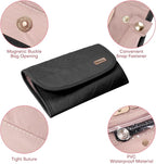 Travel Jewelry Organizer Box, Foldable Travel Case for Earrings, Necklaces, Rings, Bracelets, Black