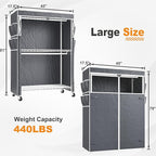 Raybee Clothes Rack with Cover, 45" W Heavy Duty Clothing Racks for Hanging Clothes, Portable Closet with Adjustable Shelves 
