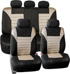 FH Group Car Seat Cover Rear Set Striking Striped Car Seat Covers with Rear Split Bench, Universal Fit Interior Accessories f