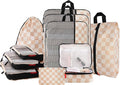 U+U 10 Set Compression Packing Cubes - Ultralight Travel Organizers with Laundry Bag and Cosmetic Bag, Space-Saving Suitcase 