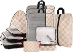 U+U 10 Set Compression Packing Cubes - Ultralight Travel Organizers with Laundry Bag and Cosmetic Bag, Space-Saving Suitcase 
