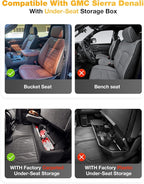 3W Floor Mats & Front Carpet Fit for 2019-2025 2026 Chevy Silverado/GMC Sierra Denali 1500 & 2020-2026 GMC Sierra 2500HD/3500HD Crew Cab, TPE All Weather Accessories 2 Rows Full Set Car Mats