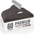 HOUSE DAY Taupe Velvet Hangers 60 Pack, Non Slip Clothes Felt Hanger Heavy Duty for Coat, Premium Slim Space Saving Suit Hang