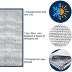 Frienda Rv Window Reflective Insulation Roll 47.2inch*20ft Double Aluminum Foil Heat Bubble Thermal Window Shade Door Cover Blackout for Garage Roof Travel Camper Skylight Shield