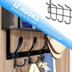 Kaiferty Over The Door Hooks Organizer, Coat Rack Over The Door Storage Hanger Towel Rack, Back of Door Storage Organizer for