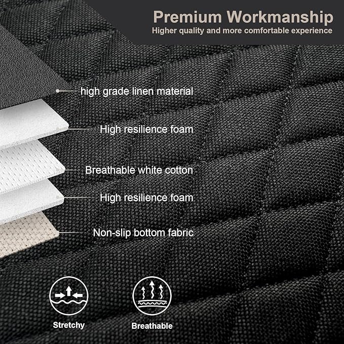 West Llama Linen Car Seat Covers,Bottom Seat Covers for Cars Include 1 Rear Bench Cover Universal Fits 90% Vehicles,SUVs,Cars