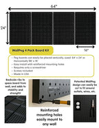 WallPeg Pegboard Kit - 4 Each 24"x16" Peg Board Panels - Made in USA - Mounted Size is 64" x 24" Pegboards Wall Organizer for