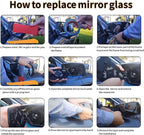 Right Passenger Side Mirror Glass Compatible With 2019 2020 2021 2022 2023 2024 2025Chevy Silverado 1500 GMC Sierra 1500 With backing plate Heated (with a tool) Replace# GM1325159 84309709