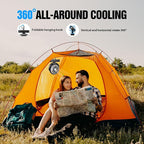 Portable Camping Fan with LED Lantern- 40H Work Time Rechargeable Battery Operated Fan with Hanging Hook for Tent Car RV Hurr