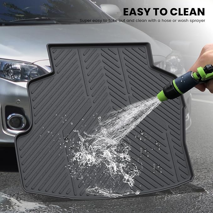 LASFIT Cargo Mat for Toyota Corolla 2009-2010, Custom Fit All-Weather TPE Rubber Trunk Mat for Toyota Accessories, Waterproof, Easy to Clean, Black