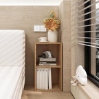 2 Cube Storage Organizer,Wooden 2-Tier Open Shelf Bookshelf,Versatile Storage Cubes for Living Room，Bedroom,Home Office, (Oak