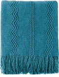 BATTILO HOME Teal Blue Throw Blanket for Couch, Decorative Throw Blanket for Sofa Bed Room Home Decor, 50"x60"
