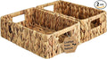 StorageWorks Water Hyacinth Baskets, Small Wicker Baskets for Organizing in Living Room and Shelf, 2-Pack