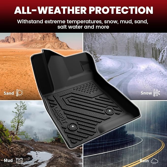 LASFIT Floor Mats & Cargo Liner for Chevy Trax 2024-2026, All Weather TPE Custom Fit Floor Mats for Cars, Car Floor Mats Full Set for Chevrolet Trax Accessories, Black (4PCS)
