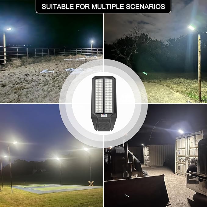 loyoele Ultra-Bright Solar Street Light with Motion Sensor,12000W Commercial Outdoor Solar Security Light, IP67 Waterproof, Dusk-to-Dawn LED Flood Light for Yard, Parking Lot, Driveway, Barn, Garden