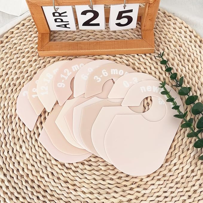 cephira baby closet dividers-double sided clothes organizer for newborn to 24 months size closthes neutral closet organizer f