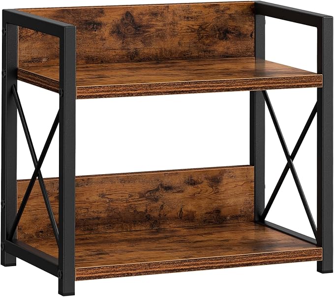 Giikin Countertop Shelf Organizer, 2 Tier Kitchen Spice Rack for Countertop, Wood Coffee Counter Shelf Organizer for Home (Br