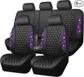 CAR PASS Bling Diamond Leather Car Seat Covers Full Seats Interior Sets, Waterproof Shining Glitter Sparkly Crystal Universal