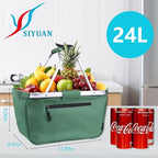 Picnic Basket, SIYUAN 24L Collapsible Market Basket with Two Handles Portable Canvas Grocery Basket Reusable Christmas Shoppi