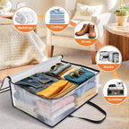 TasticTotes 8 Pack Clear Storage Bags for Comforter, Clothes & Bedding, Plastic Blanket Storage with Zipper and Handle, Movin