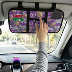 Sun Visor Organizer for Trucks,Purple Branch Scratch-Resistant Car Accessories with Zipper Visor Storage Pouch Tactical Panel Universal Fit for SUV Pickup