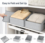 DIMJ Closet Storage Bins - Fabric Storage Baskets for Shelves, Collapsible Closet Organizers and Storage with Handles, Trapez
