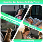 2019-2024 RAV4 Window Shades -Car Window Shade for Baby and Driver, Breathable Mesh Car Privacy Curtains for Side Windows, UV Protection and Heat Insulation for Road Trips, Napping
