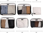 Jadyn Packing Cubes for Travel, 6-Piece Large Packing Cube Organizer Set for Suitcase, Duffel Bag, Luggage, Multiple Sizes Tr