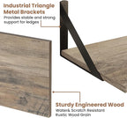 Axeman 48 Inch Floating Shelves | 8 Inch Deep Grey Wall Shelves Set of 2 | 47.3" W x 8" D Rustic Grey Wood Shelves for Bathro