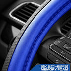 Skechers Steering Wheel Cover Memory Foam,Luxury Leather Steering Wheel Covers,Universal Anti-Slip Fit 14" 1/2-15" Car Wheel 