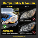 Ceramic Car Headlight Restoration Kit, No Sanding, Removes Yellowing and Cloudiness, Restores Clarity to Like New Look, No Po