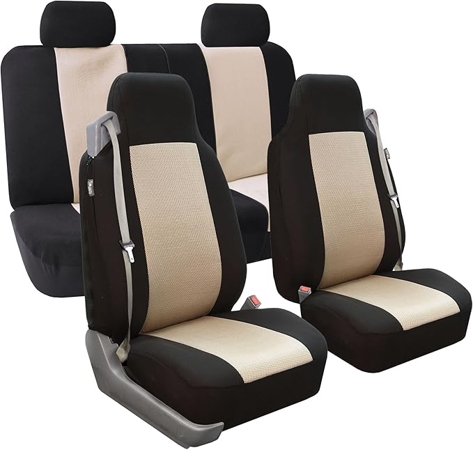FH Group All Purpose Flat Cloth Car Seat Covers - Universal Fit, Full Set Seat Covers, Washable, Fit Most Car, Truck, SUV, Va